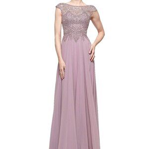 NWT Marsoni by Colors M238 Chiffon Mother of the Bride Dress Mauve Size 8